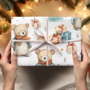 Papel De Regalo Vintage Watercolor Bear