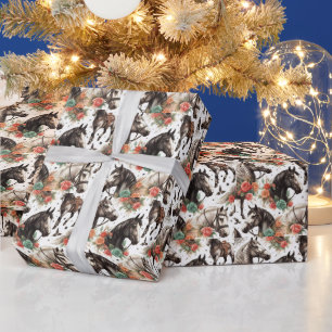 Papel De Regalo Vintage Watercolor Seamless Horse Painting