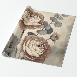 Papel De Regalo Vintage Wildflower Botanical Wrapping Paper
