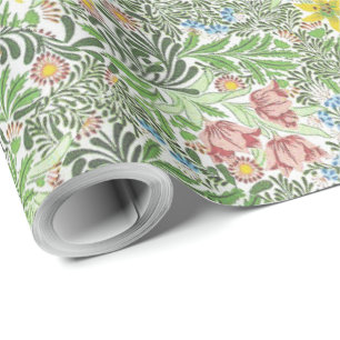 Papel De Regalo Vintage William Morris Bower Flores verdes