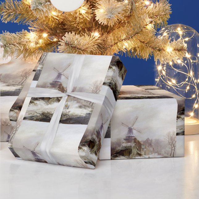 Papel De Regalo Vintage Winter Windmill (Vacaciones)