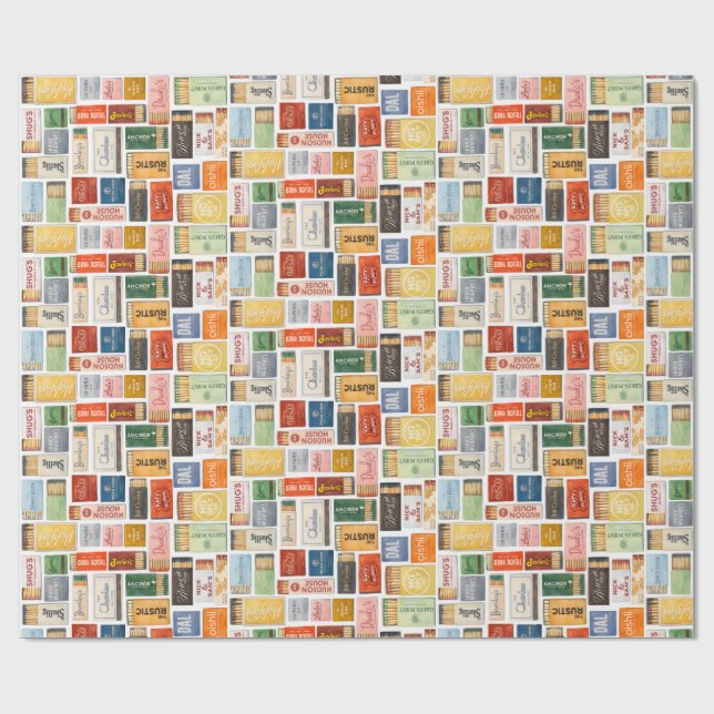 Papel de regalo Vintange Dallas Matchbook (Superficie plana)