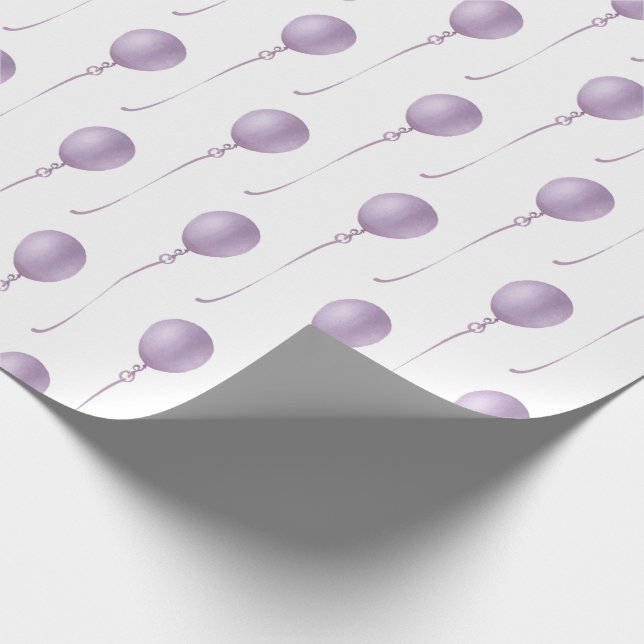 Papel De Regalo Violet balloon Gift Wrapping Paper - Cadeaupapier (Esquina)