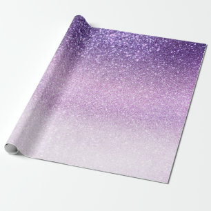 Papel De Regalo Violet Lilac Pastel Purpurina triple púrpura Ombre