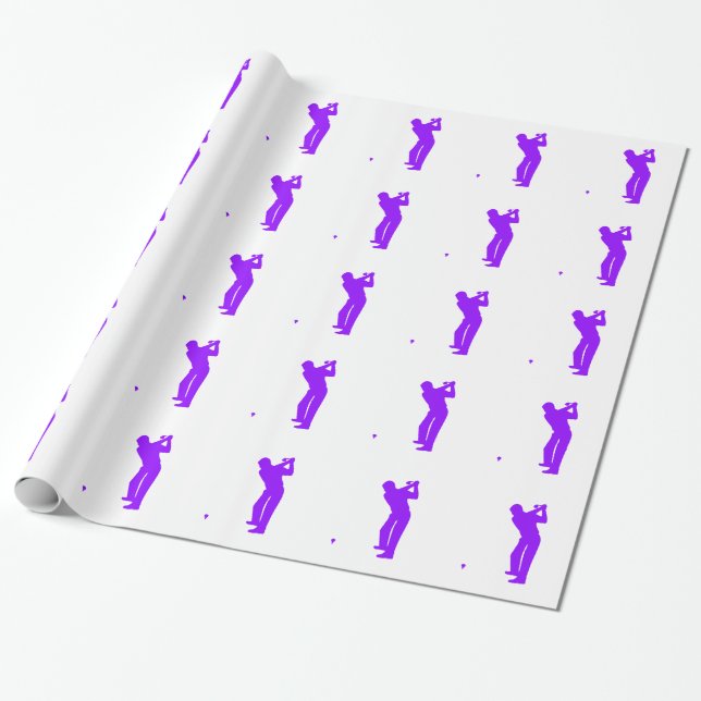 Papel De Regalo Violet Purple Golf (Desenrollado)