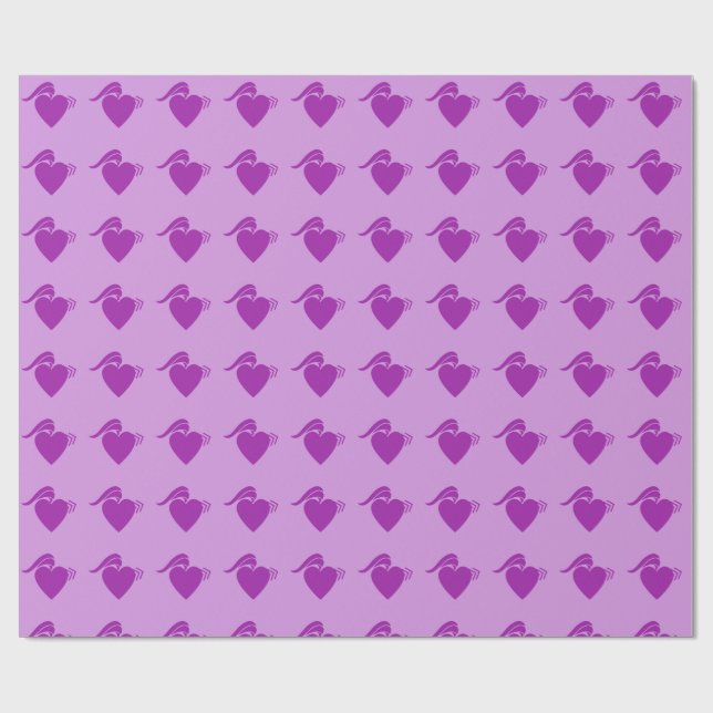Papel De Regalo violeta corazón punk (Superficie plana)
