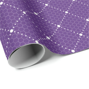 Papel De Regalo Violeta Púrpura Encaje Delicado Celosía Blanca Ele