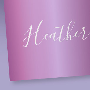 Papel De Regalo Violeta Púrpura y Escritura Blanca Personalizada