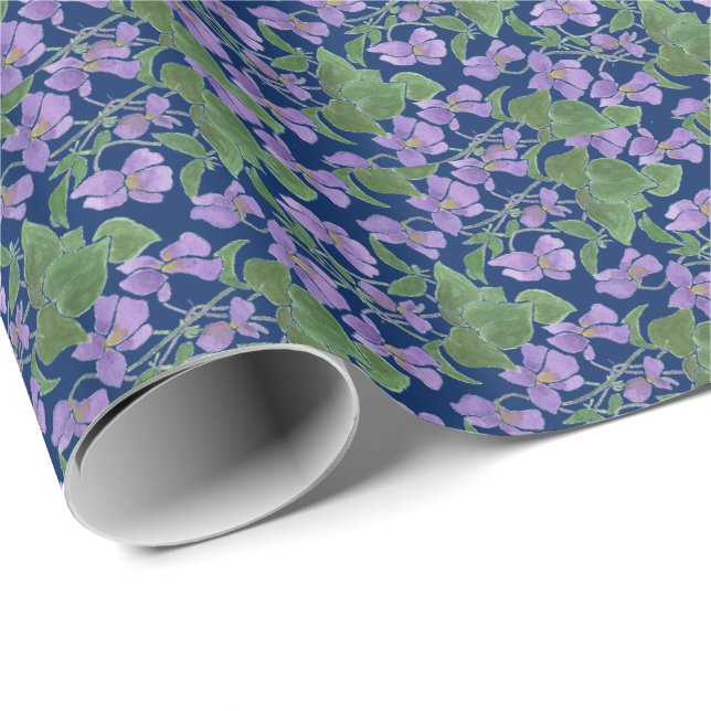 Papel De Regalo Violetas de bonito a Personalizar por envolver pap (Esquina del rollo)