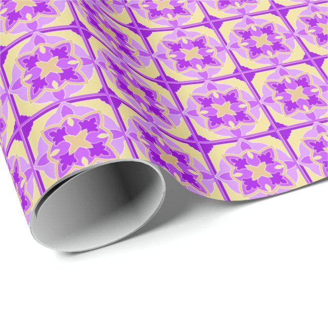 Papel De Regalo Violetas doradas (Esquina del rollo)