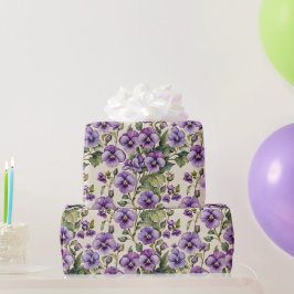 Papel De Regalo Violetas Dulces Floral