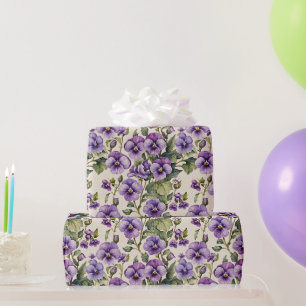 Papel De Regalo Violetas Dulces Floral