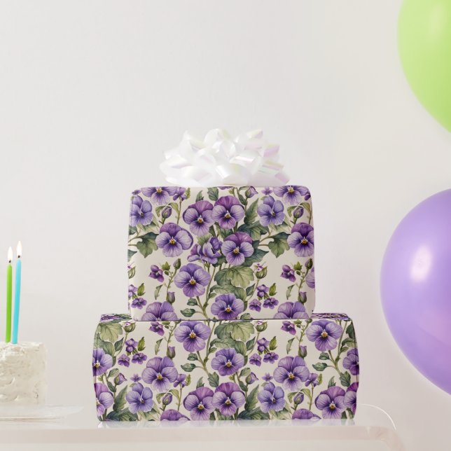 Papel De Regalo Violetas Dulces Floral (Regalos de fiesta)