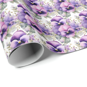 Papel De Regalo Violetas Pensamientos Pansy