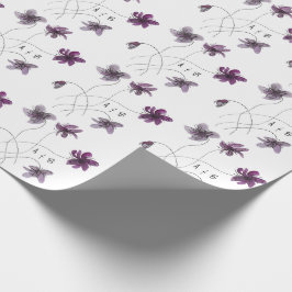 Papel De Regalo Violetas salvajes acuarela pintada a mano monogram