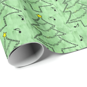 Papel De Regalo Violin Text Christmas Tree