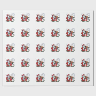 Papel De Regalo Violinista de Santa Violinista Música de Navidad X