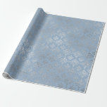 Papel De Regalo Vip de Damasco Floral Real de Gris Azul Plateado R<br><div class="desc">Magnífico minimalismo y elegancia y papel de envolvimiento delgado de Moda</div>
