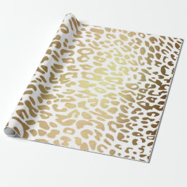 Papel De Regalo Vip de piel de Safari blanco de Leopardo Dorado co