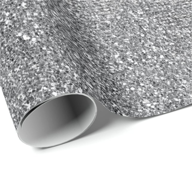 Papel De Regalo Vip De Vidrio Brillante Purpurina Pard Plateado (Esquina del rollo)