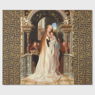 PAPEL DE REGALO VIRGEN CON NIÑOS, NAVIDADES DE ÁNGELES MUSICALES