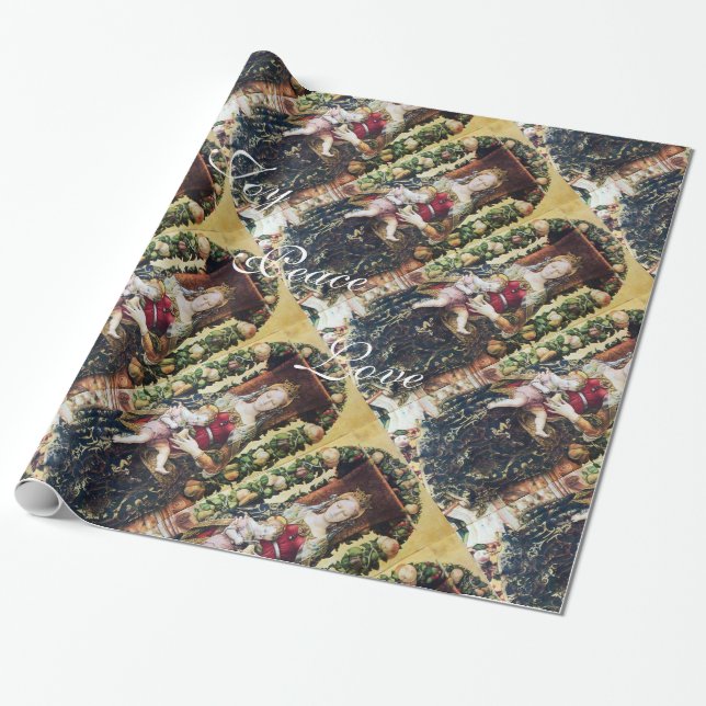 PAPEL DE REGALO VIRGEN CON NIÑOS NAVIDADES DISFRUTAN DEL AMOR DE L (Desenrollado)