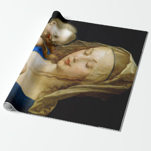 Papel De Regalo Virgen y niño de Albrecht Dürer con una pera