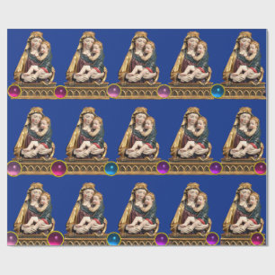 Papel De Regalo VIRGIN CON Navidades Blue para NIÑOS