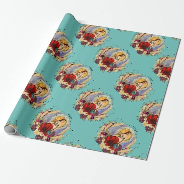 Papel De Regalo Virgo Zodiac Cumpleaños (Desenrollado)