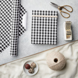 Papel De Regalo Vishy Checkered Black Gray White Plant