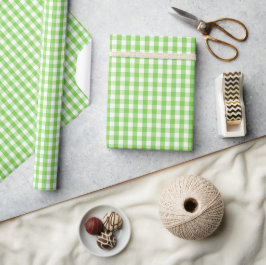 Papel De Regalo Vishy Checkered Gentle Pastel Verde Placa Blanca