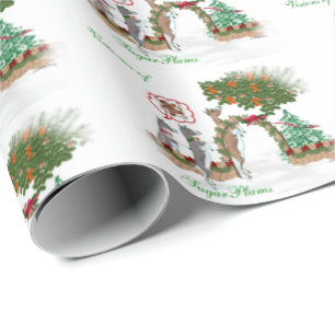 Papel De Regalo Visiones de Navidades de cabra de ciruelas azucare