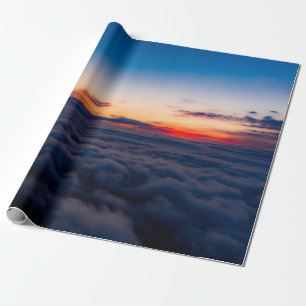 Papel De Regalo Vista aérea de la puesta de sol sobre las montañas