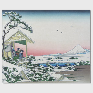Papel De Regalo Vista de la Casa del Té Koishikawa al Monte Fuji p
