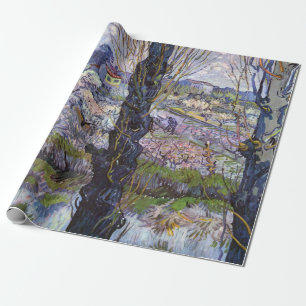 Papel De Regalo Vista de Van Gogh de Arles Huertos en Flor Impresi