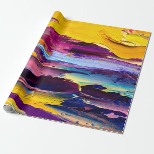 Papel De Regalo Vista más cercana de una pintura al óleo de la pal