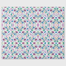 Papel De Regalo Vistas desplegadas y planas de envoltorios florale
