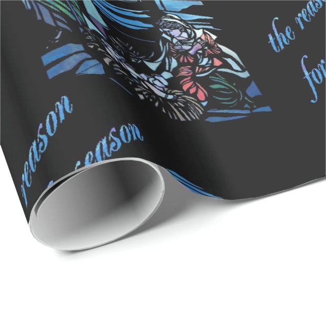 Papel De Regalo Vitral de la natividad (Esquina del rollo)