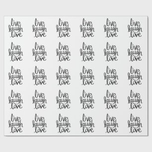 Papel De Regalo Vive Ríe Ama – Tipografía Inspiradora Clásica