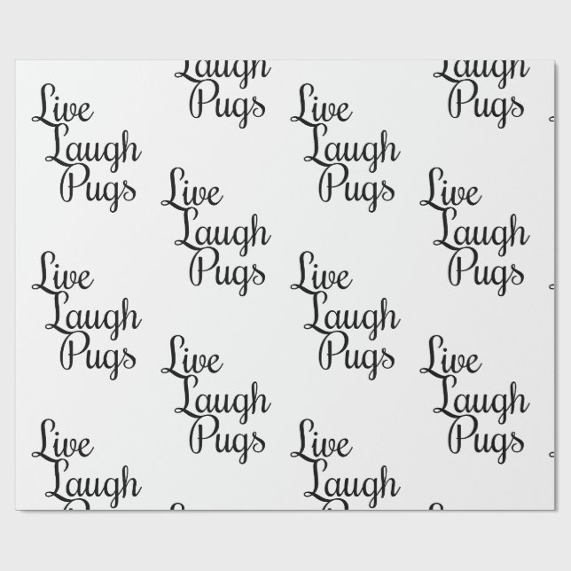 Papel De Regalo Vive Ríe Pug (Superficie plana)
