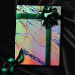 Papel De Regalo Vivid Marble | Colorida acuarela pastel negrita<br><div class="desc">¡Ideal para la artesanía, el envoltorio de regalos y la desconexión de muebles! Una acuarela brillante de mármol salpicado de un amarillo rico y vibrante, naranja de coral, azul turquesa y una paleta oscura verde brillante inspirada en el unicornio. Este degradado femenino pintado a mano añade el pop de color...</div>