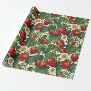 Papel De Regalo Vivienda de lujo Cottagecore: Deliciosa Fresa