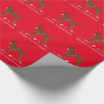 Papel De Regalo Vizsla Dog Merry Christmas Design<br><div class="desc">Silueta de vista lateral de raza de perro de diseño de Navidades de Vizsla. Esta silueta también puede representar: Viszla, Puntero Húngaro, Drotszoru Magyar Vizsla, Hellenic Hound, Hellenikos Ichnilatis, Griego Hound, Plott Hound, Plott Cur, Plotthund, Finlandés Hound, Catahoula Leopard Perg, American Leopard Hound, Dalmatian, Dal, Dally, Firehouse Dog, Plum Pudding...</div>