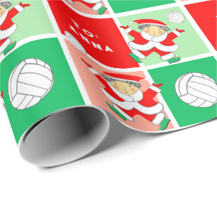 Papel De Regalo Voleibol Femenino Navidad