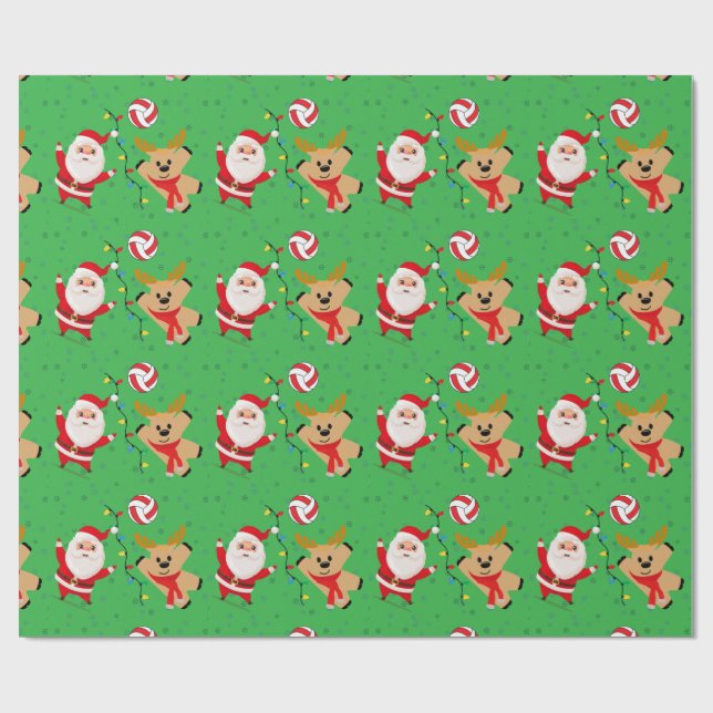 Papel De Regalo Voleibol Santa (Superficie plana)