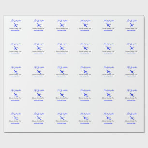 Papel De Regalo Volemos juntos el primer avión de cumpleaños azul 