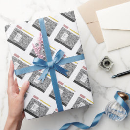 Papel De Regalo Volver al Fiesta de libros de composición de sumin