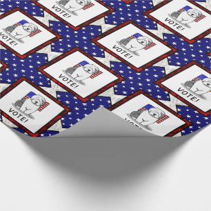 Papel De Regalo ¡Votar! El viejo perro pastor inglés Gray 1 Cuelme