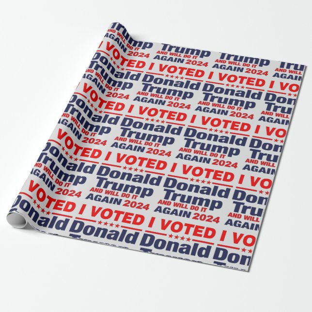 PAPEL DE REGALO VOTÉ POR DONALD TRUMP (Desenrollado)