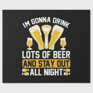 Papel De Regalo Voy a beber mucha cerveza